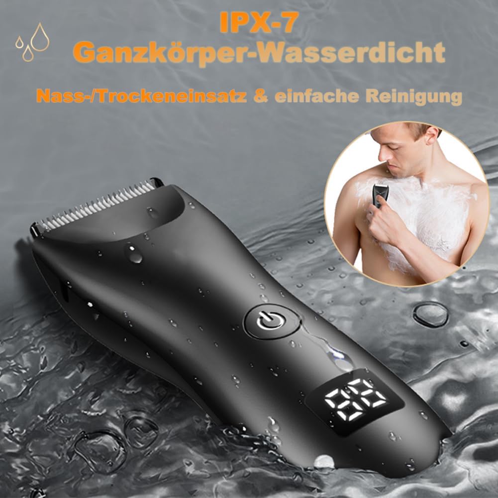 Intimrasierer Mann, Körperhaartrimmer für Herren, Elektrischer Rasierer Ballschneider mit Keramikkli