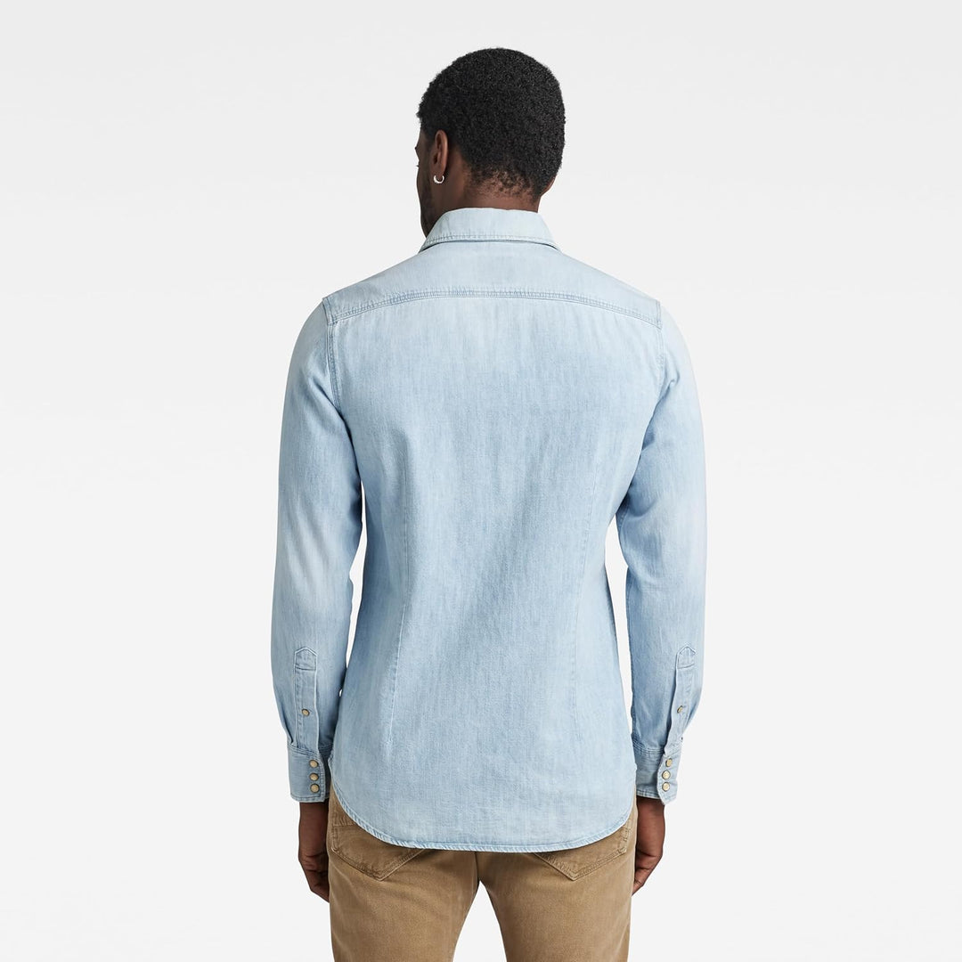 G-Star Herren Marine Slim Long Sleeve Shirt XXS Blau (Lt Aged D12697-d013-424), XXS Blau (Lt Aged D1