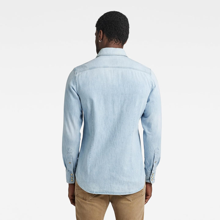 G-Star Herren Marine Slim Long Sleeve Shirt XXS Blau (Lt Aged D12697-d013-424), XXS Blau (Lt Aged D1