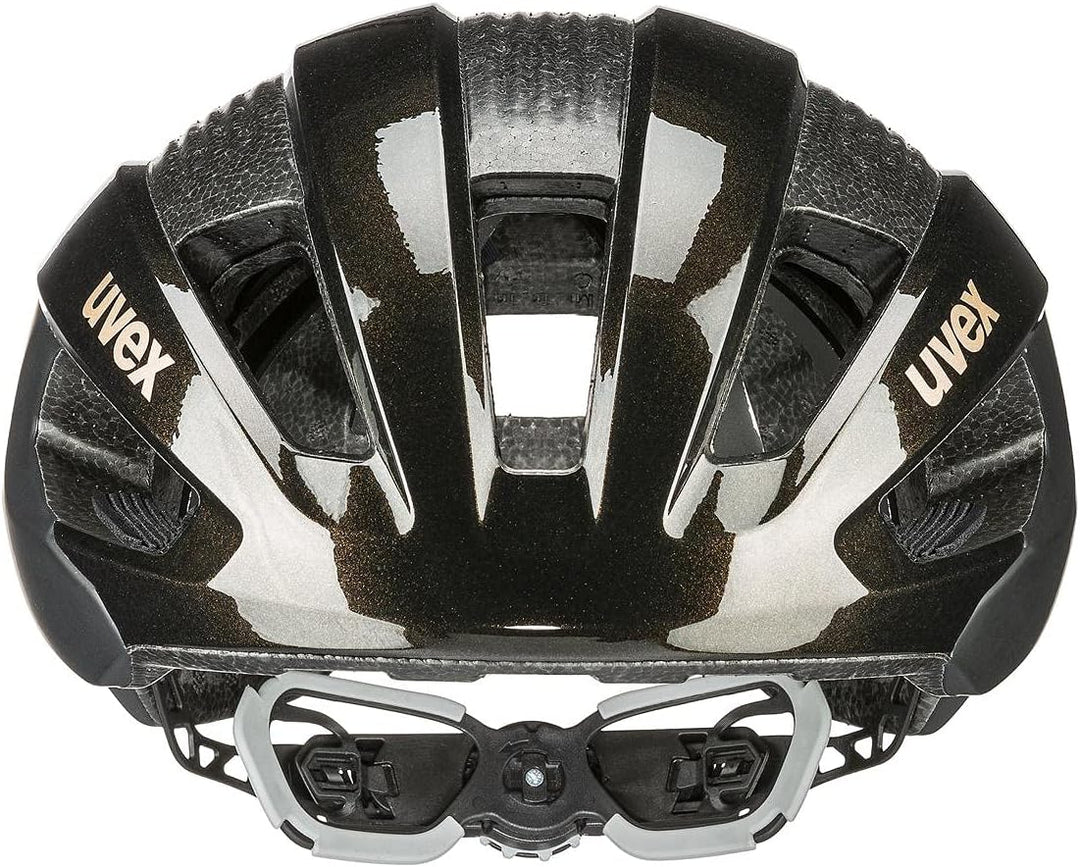 UVEX Fahrradhelm Rennradhelm UVEX Rise CC WE Gr. 52-59 cm, Black goldflakes mat 52-56 cm, 52-56 cm