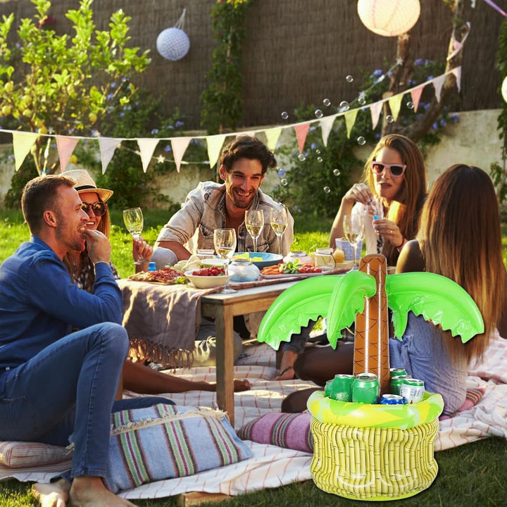 mizikuu 2PCS Aufblasbare Palme Getränkekühler, Aufblasbare Kühler zum Befüllen mit Eis Poolbar Geträ
