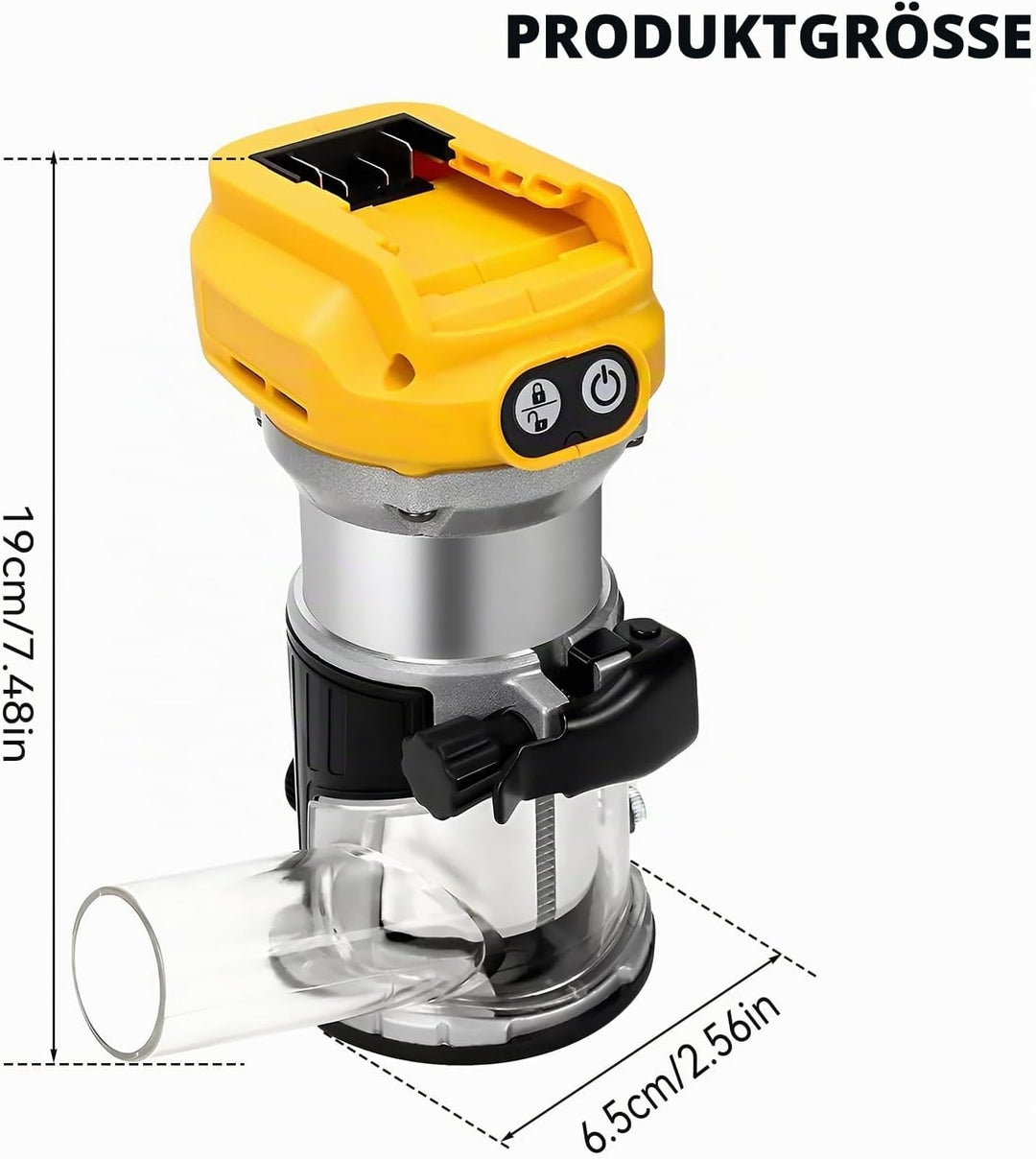 Kabellose Power Router Holzbearbeitung für Dewalt Akku, 800W 30000RPM Cordless Compact Wood Router w