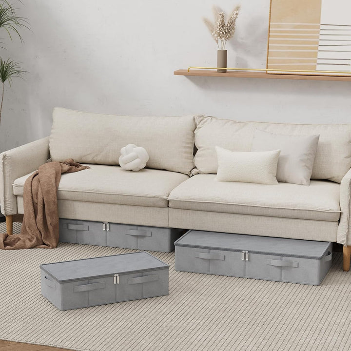 Unterbett Aufbewahrungsboxen, Klappbox mit Griffen, Unterbettbox kleideraufbewahrung mit Reissversch