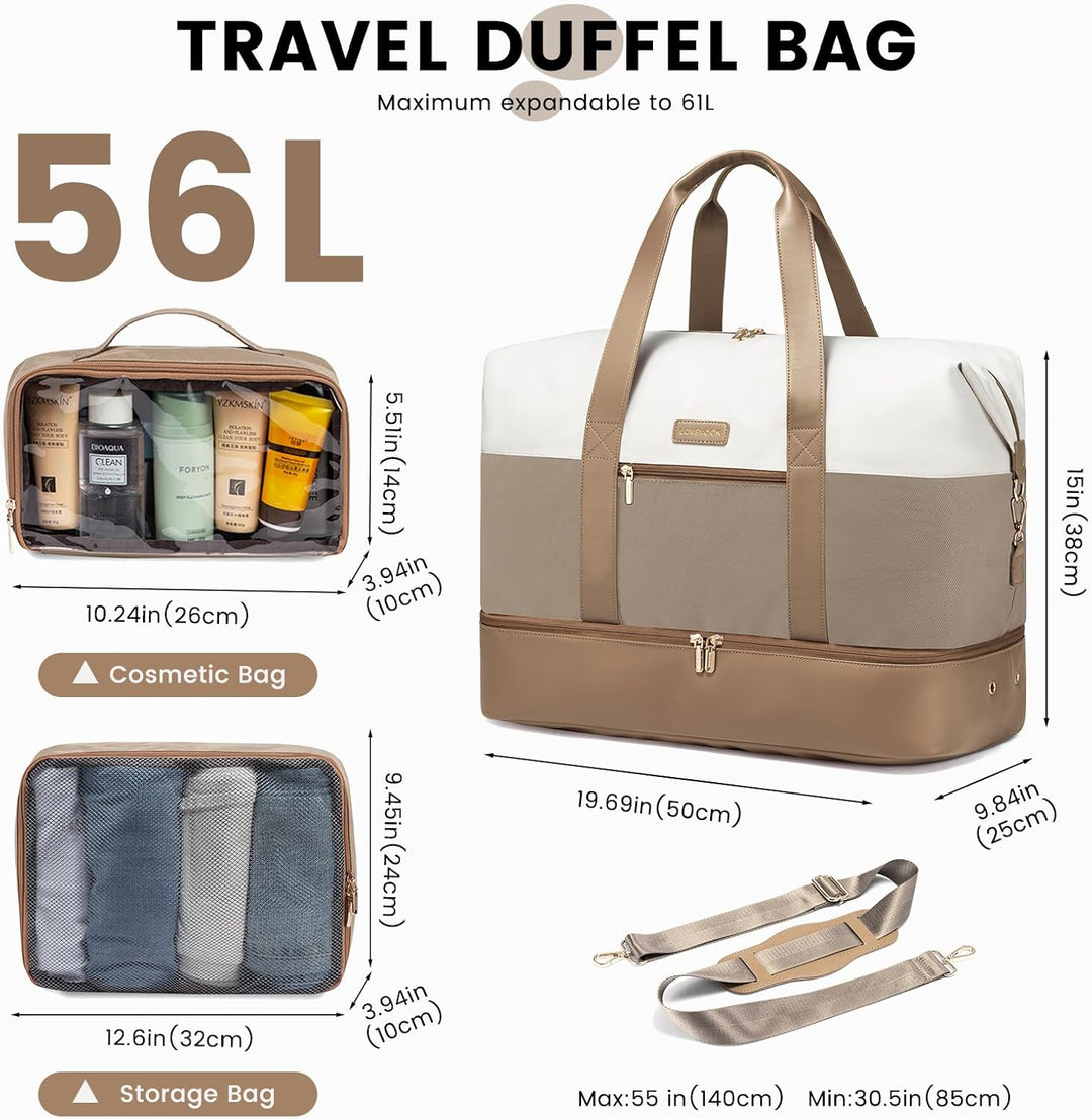 LOVEVOOK Reisetasche Damen Weekender Bag Gross Handgepäck Tasche Sporttasche Kliniktasche Geburt Tra