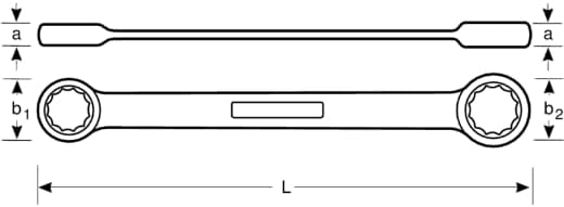 Bahco BHS4RM-30-36 Umschaltbarer Ratschenschlüssel, 30 x 32 x 34 x 36 mm 30 x 32 x 34 x 36 mm, 30 x