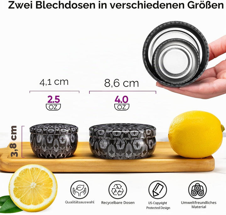 Luxetins 24 Stück Basteldosen mit Mandala-Design (24 Motive) - Komplettset mit Deckel, Dochten, Halt