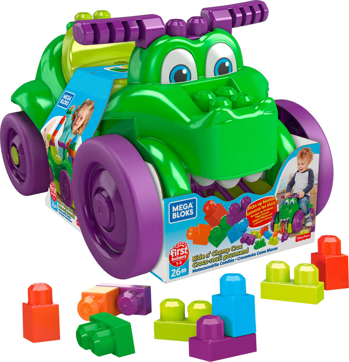 MEGA Bloks GFG22 - Spiel-Krokodil mit 25 Teilen, Spielzeug ab 1 Jahr Single, Single