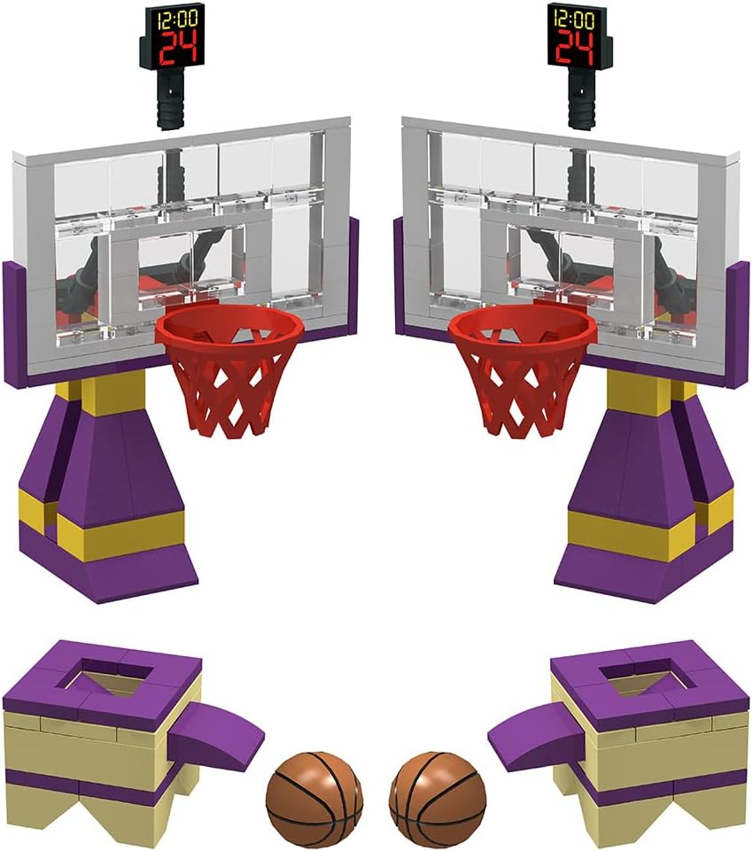 Building Block Bildung Spielzeug für Basketball Court Baseplates 5" X 10" (3-Pack) und Sets von 2 Ba