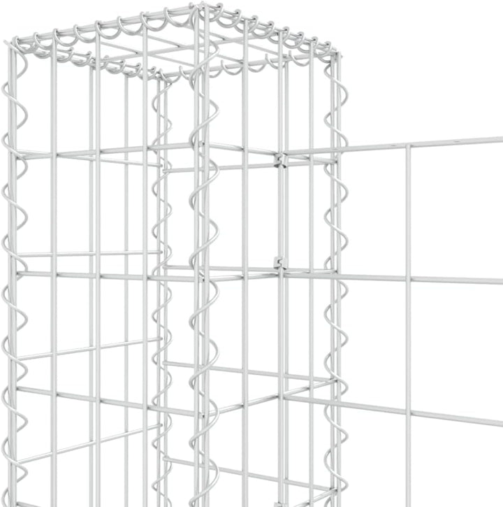 Festnight Gabionenwand Gabionenkorb U-Form mit 4 Säulen Gabione Gabionenkörbe Gabionen Hochbeet Stei