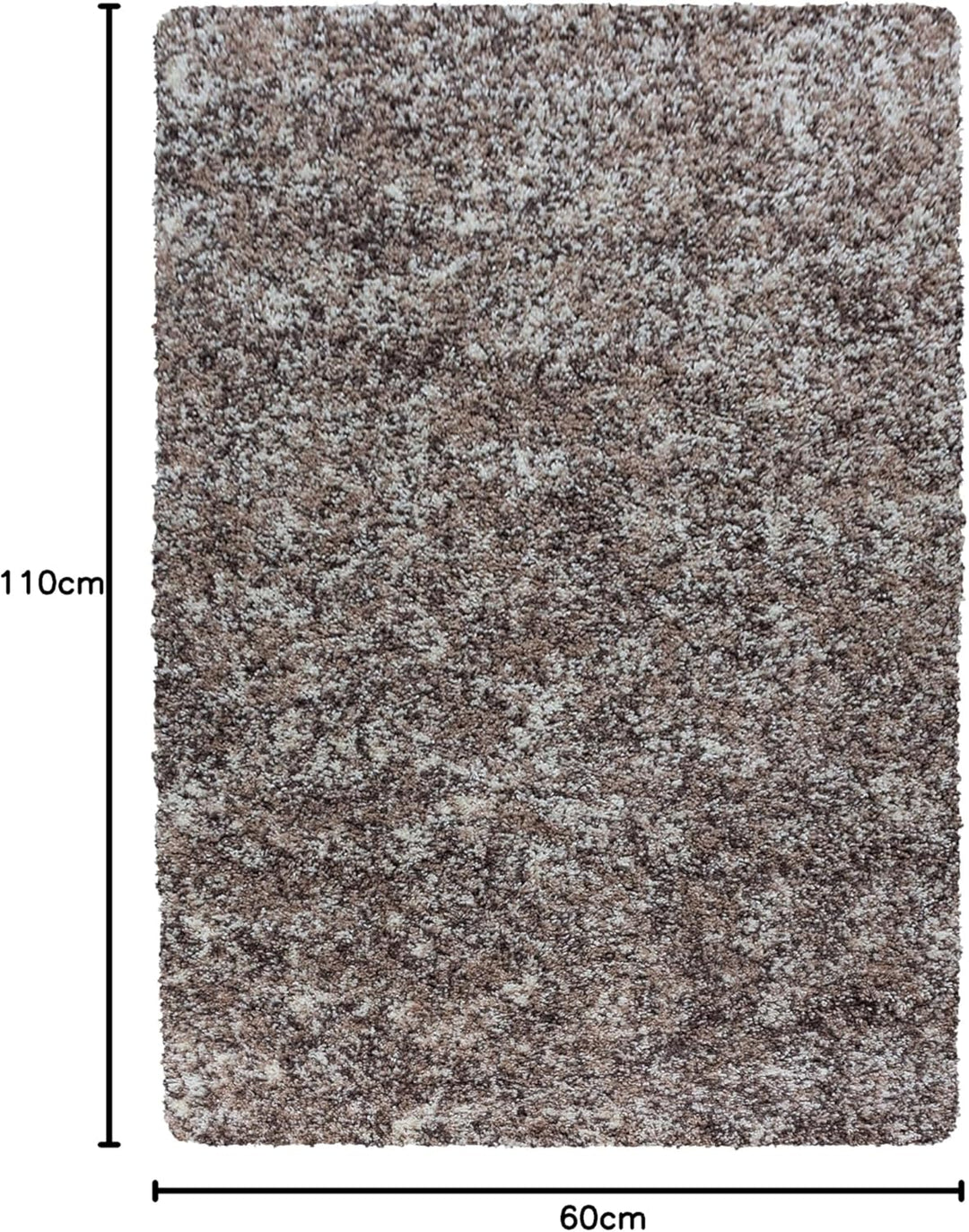 HomebyHome Shaggy Teppich Läufer Flur 60 x 110 cm - Hochflor Wohnzimmerteppich Mehrfarbig Extra Weic