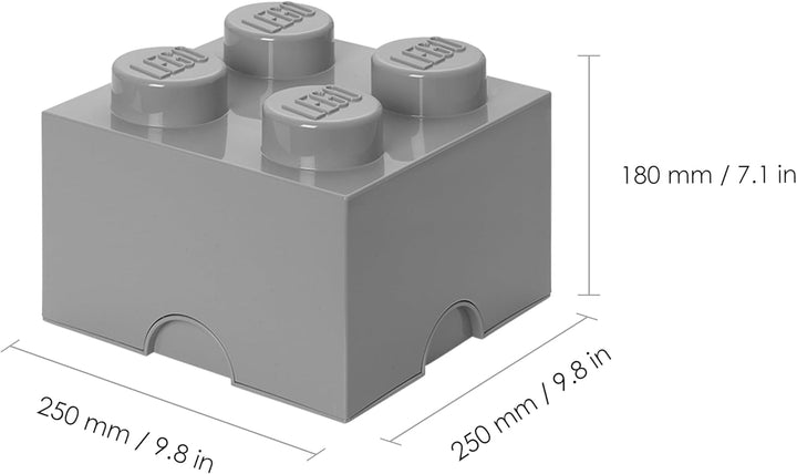 Room Copenhagen RC40031740 Lego Storage Brick 4er grau, 25 x 25,2 x cm Medium Stone Grey, Medium Sto