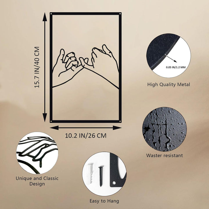 Resama Minimalistische Linien Weiblicher Körper Handform Metall Wandkunst Dekor, Moderne Abstrakte L