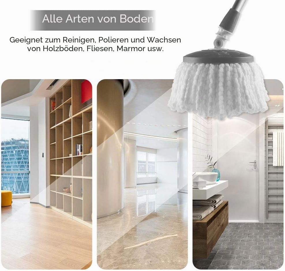 3 Stück Mop Ersatzköpfe Ersatzkopf Disc Mop aus saugfähiger Microfaser, Ersatzmop mit hoher Sauberke