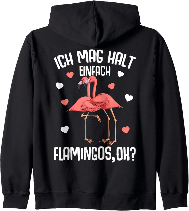 Ich mag halt Flamingos Kinder Damen Mädchen Flamingo Kapuzenjacke