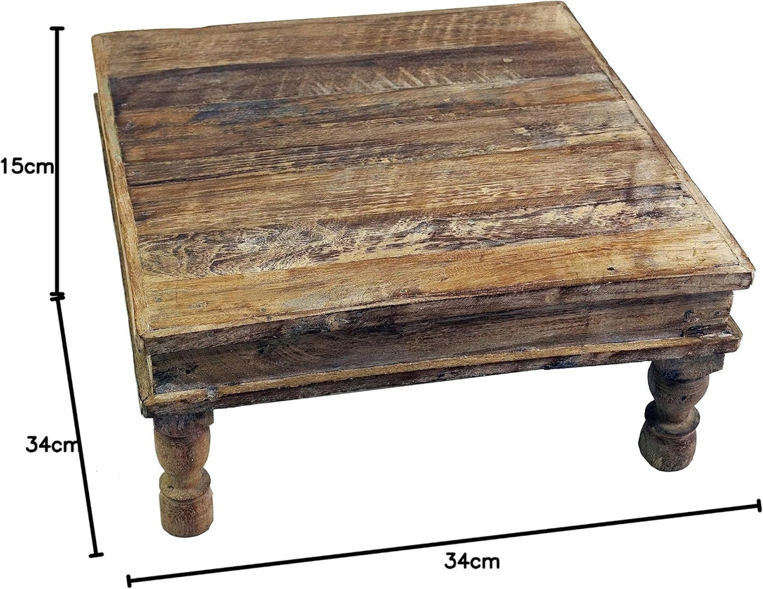 GURU SHOP Kleiner Tisch, Blumenbank, Kaffeetisch, Beistelltisch, Couchtisch - Modell 17, Braun, 15x3