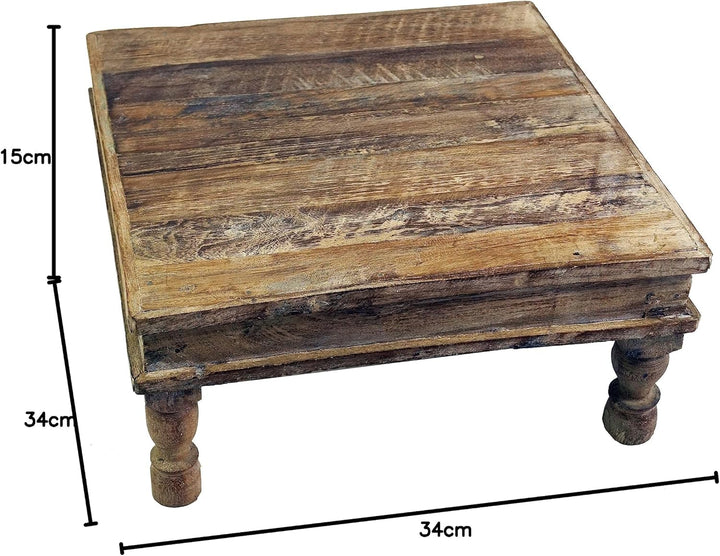 GURU SHOP Kleiner Tisch, Blumenbank, Kaffeetisch, Beistelltisch, Couchtisch - Modell 17, Braun, 15x3