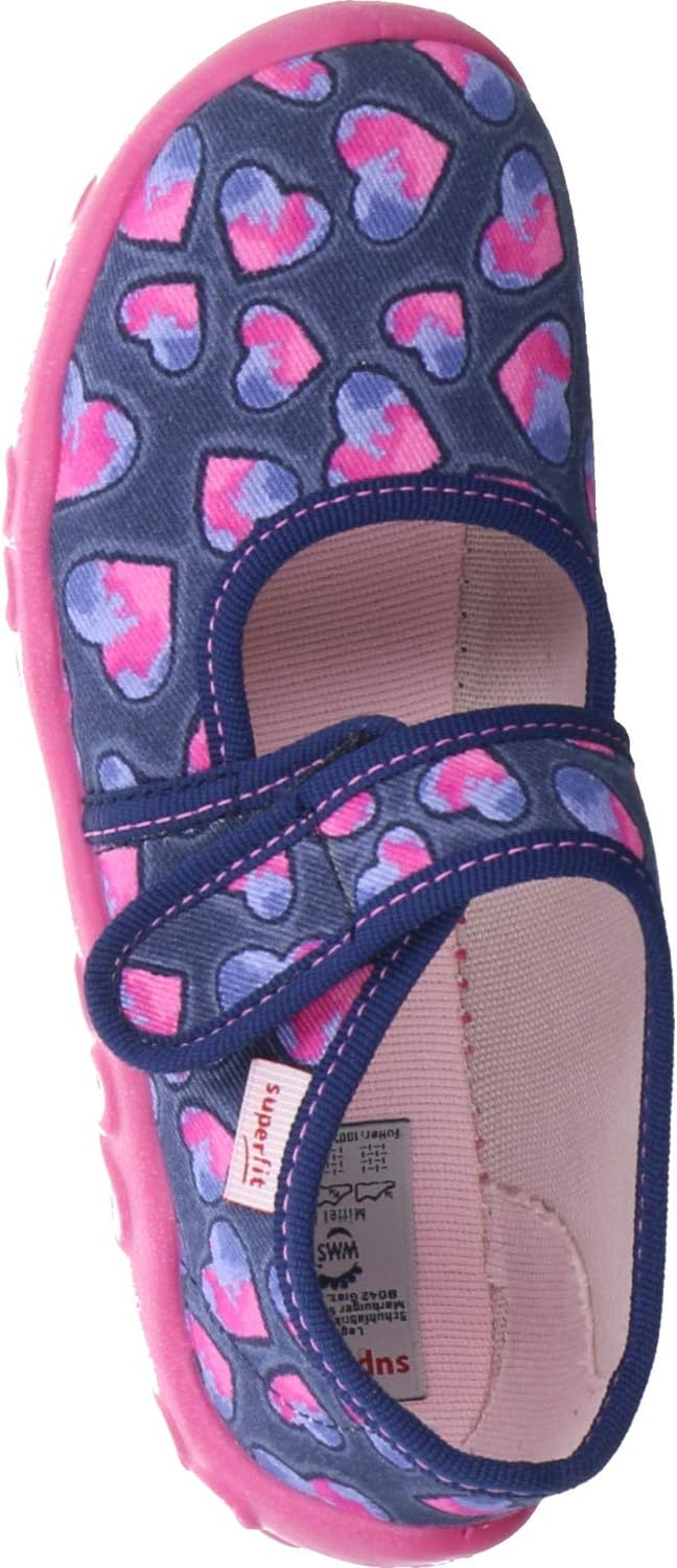 Superfit Mädchen Bonny Hausschuh 23 EU Blau Pink 8800, 23 EU Blau Pink 8800