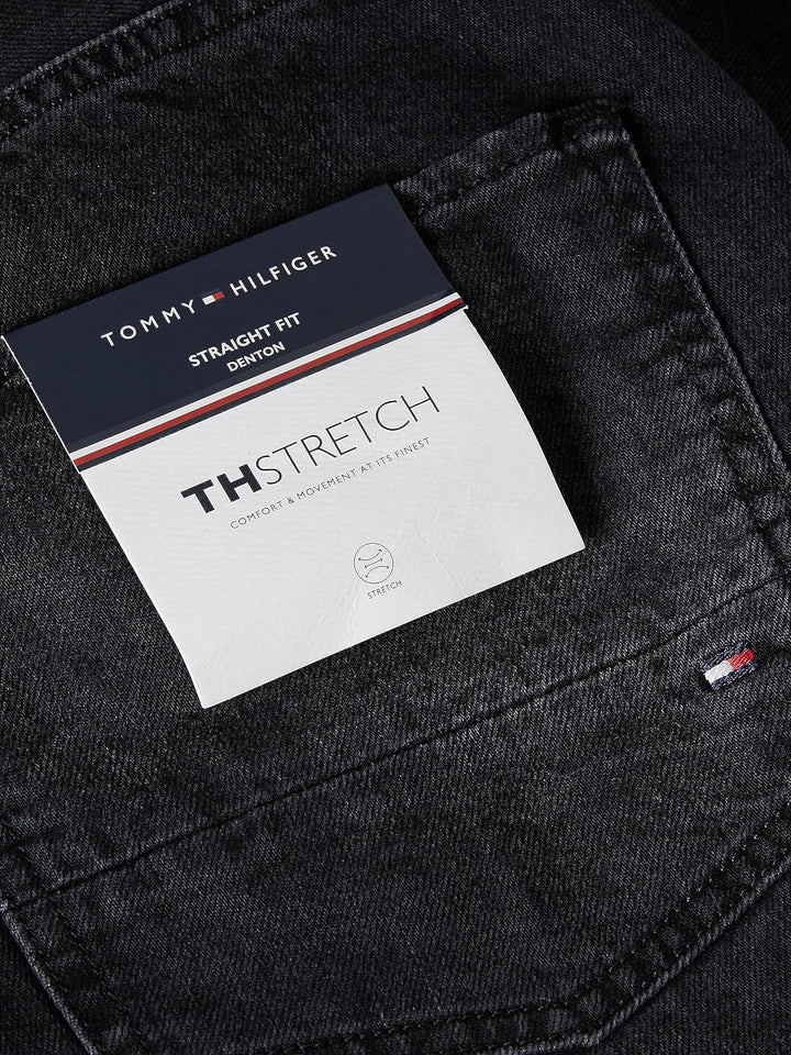 Tommy Hilfiger Herren Straight Denton STR Spoke Black Jeanshosen 36W / 34L Denim (Spoke Black), 36W