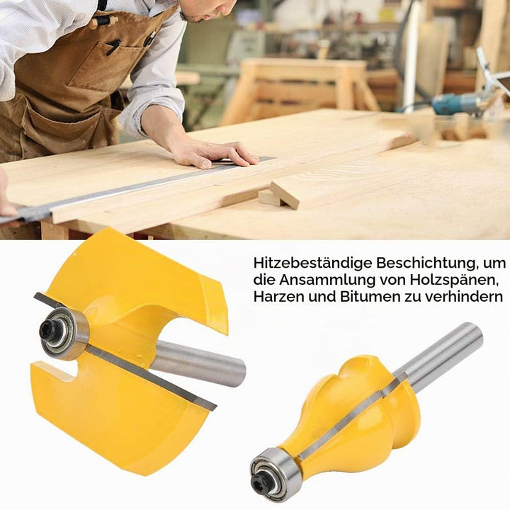 2 Stück Fräser, 8 mm Schaft Handlauf &amp; Tischkante Fräser Set Holzbearbeitungsfräser mit Lager