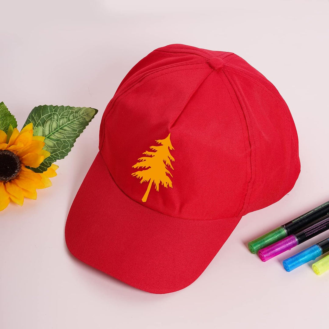 Yookat 10 Stück Kinder Baseball Kappen Kinder DIY Hüte Rot DIY Baseball Kappe Kinder Baseball Hut So