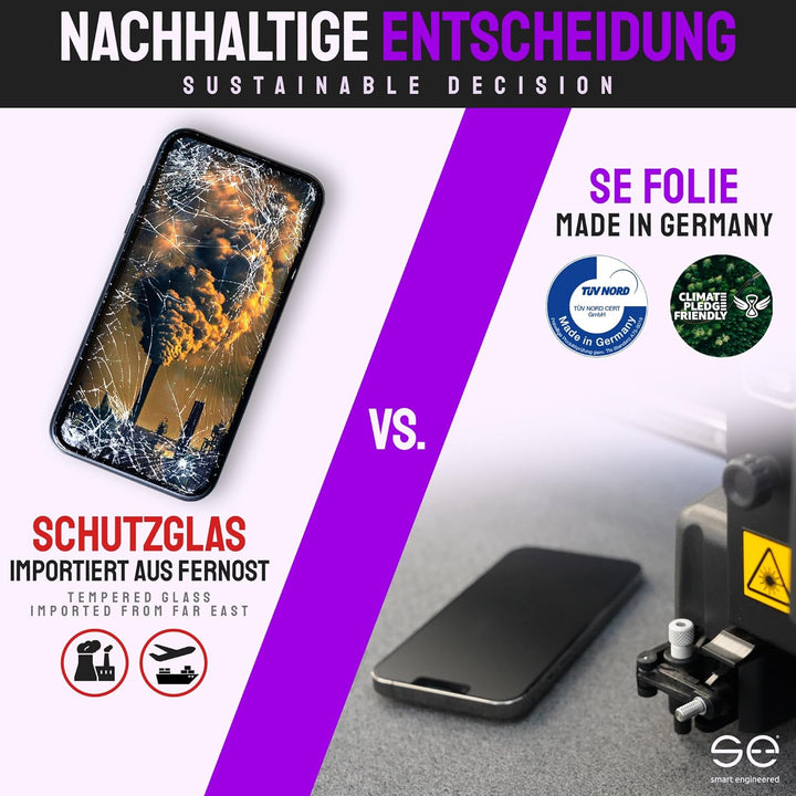 2x se® 3D SCHUTZFOLIE Privacy für Apple iPhone 15 Plus,Blickschutz, 100% Fingerabdruck & FaceID komp