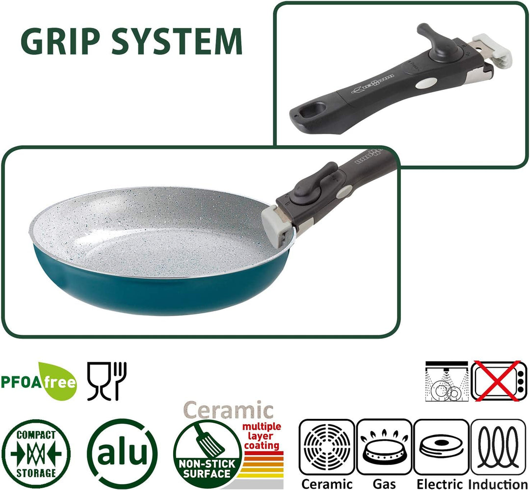 Brunner Carezza NG Camping-Kochgeschirr-Set aus Keramik mit Leichter Beschichtung, stapelbar, Ø 22 c