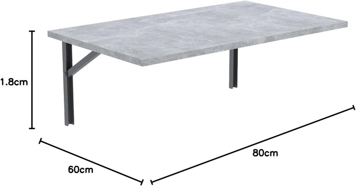 mikon 80x60 | Wandklapptisch Klapptisch Wandtisch Küchentisch Schreibtisch Kindertisch | Beton 80x60