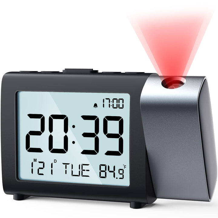 MeesMeek Projektion Digitaler Wecker: Digital Alarm Clock mit Temperatur Datum 12/24H einstellbare H
