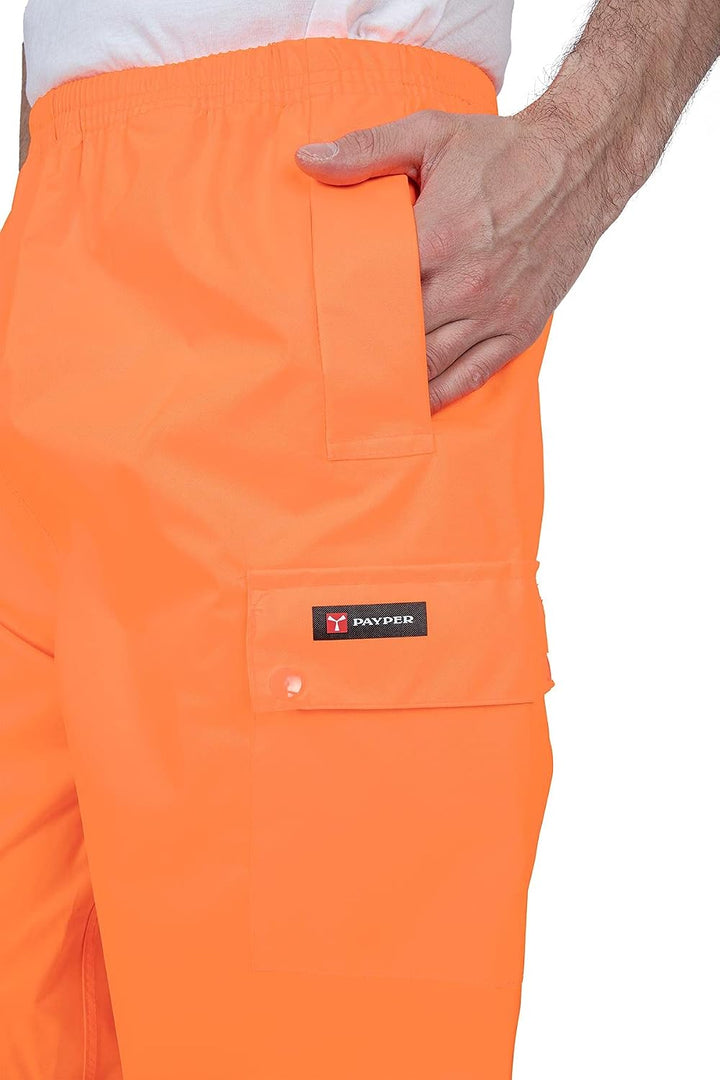 Mivaro Herren Warnschutz Regenhose Regenarbeitshose EN ISO 20471 XL Neonorange, XL Neonorange