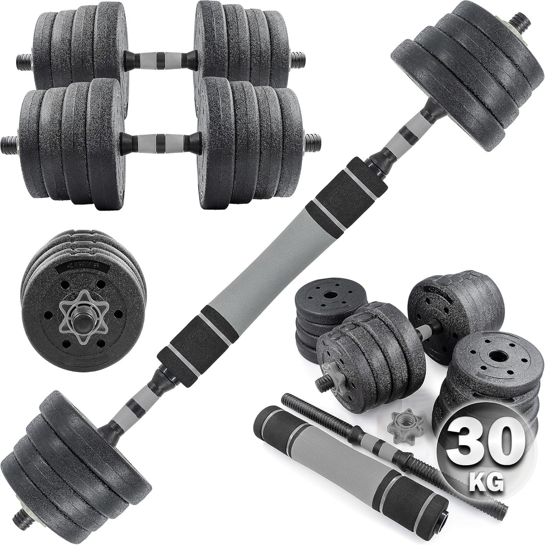 C.P.Sports 2in1 Kurzhantel & Langhantel Set 30kg / 40kg | Hantelscheiben – Gewichte – Hantelstangen