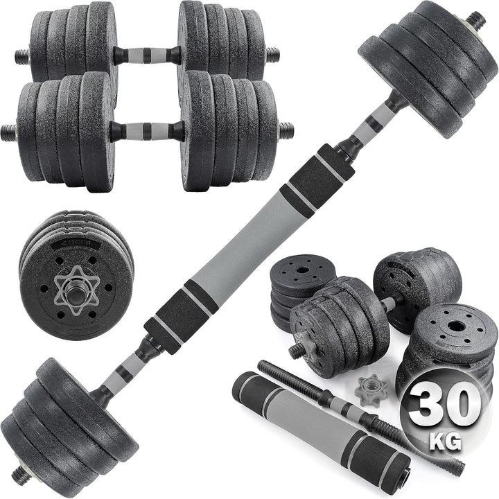 C.P.Sports 2in1 Kurzhantel & Langhantel Set 30kg / 40kg | Hantelscheiben – Gewichte – Hantelstangen
