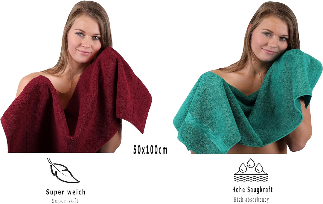 Betz 10-TLG. Handtuch-Set Premium 100% Baumwolle 2 Duschtücher 4 Handtücher 2 Gästetücher 2 Waschhan