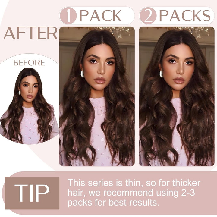 SEGO Clip in Haar Extensions Echthaar Haarverlängerungen ein Tresse 5 Clips Haarverdichtung Haarteil