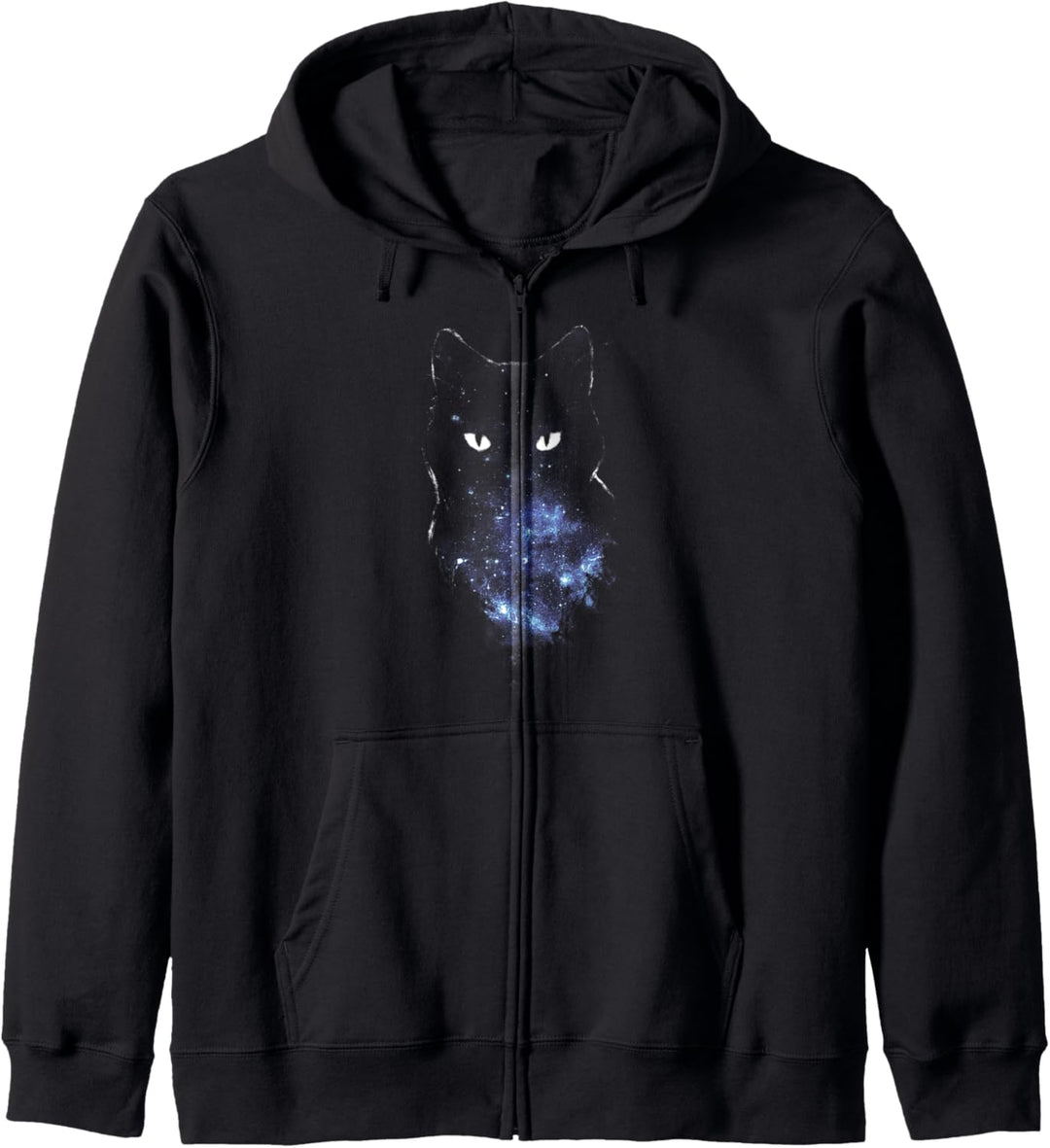 Weltraum Galaxie Schwarze Katze Kapuzenjacke
