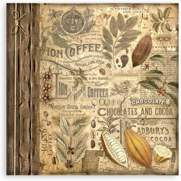 Scrapbooking Pad 22 sheets cm 30,5x30,5 (12"x12") Single face - Coffee and Chocolate Scrapbooking 22