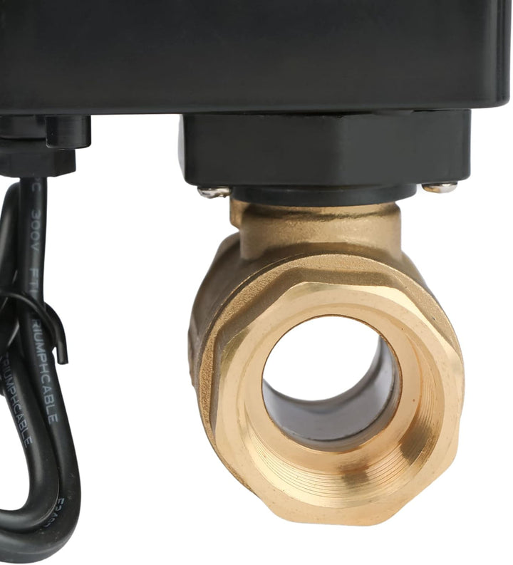 Motorisierter Kugelhahn – 3/4" Messing-Kugelhahn mit Standardanschluss, 9–36 V AC/DC, 2-Draht-Auto-R