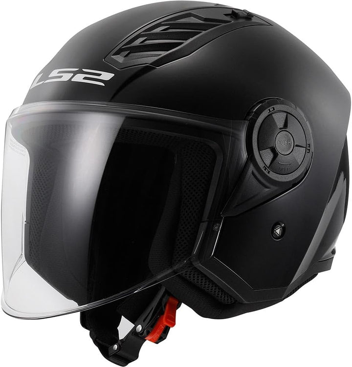LS2 Helm Motorrad of562 Airflow, Gloss black, XS XS Schwarz, XS Schwarz