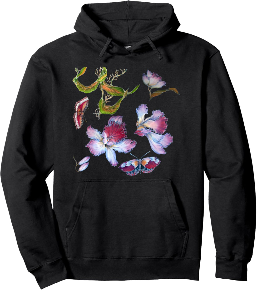Planzen Schönes Pflanzen Motiv Damen Herren Insekt Orchidee Pullover Hoodie