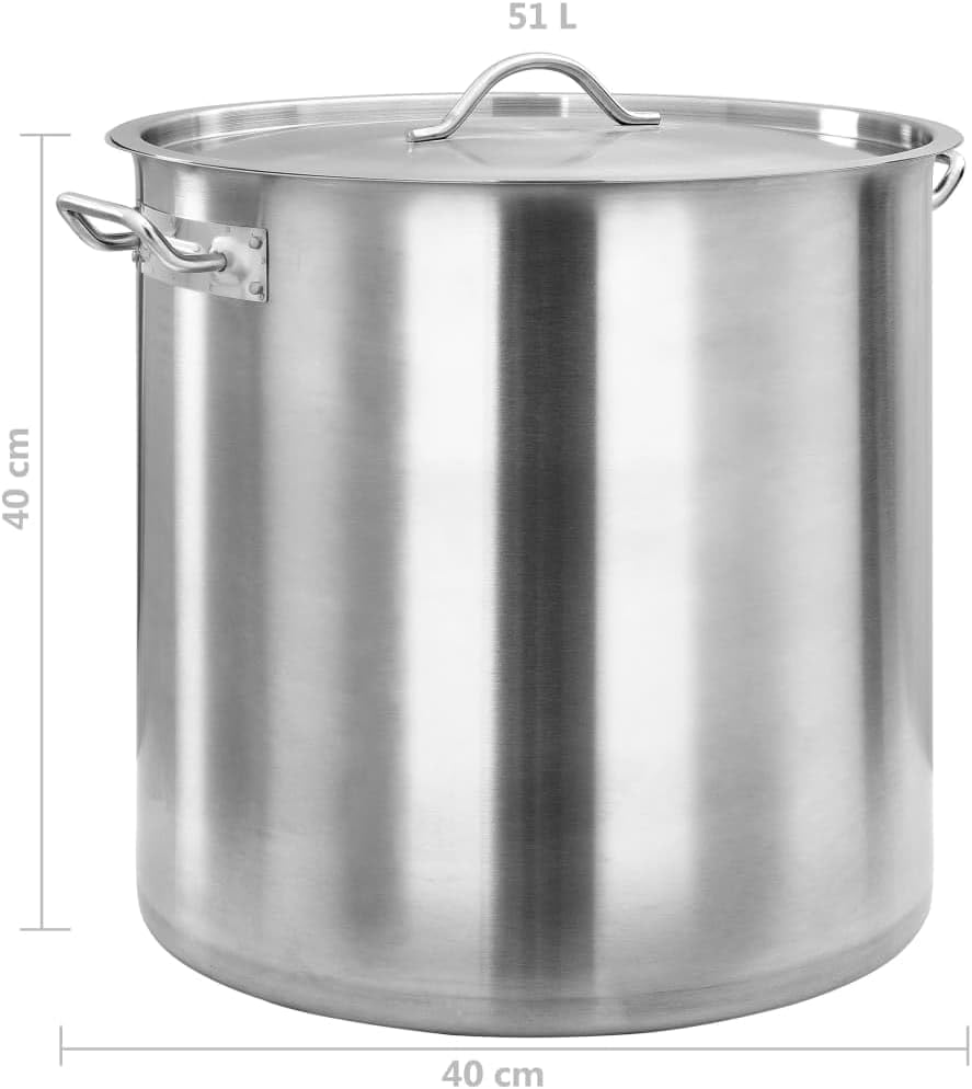 vidaXL Suppentopf mit 2 Griffen Kochtopf Universaltopf Induktion Topf Spaghettitopf Induktionstopf G