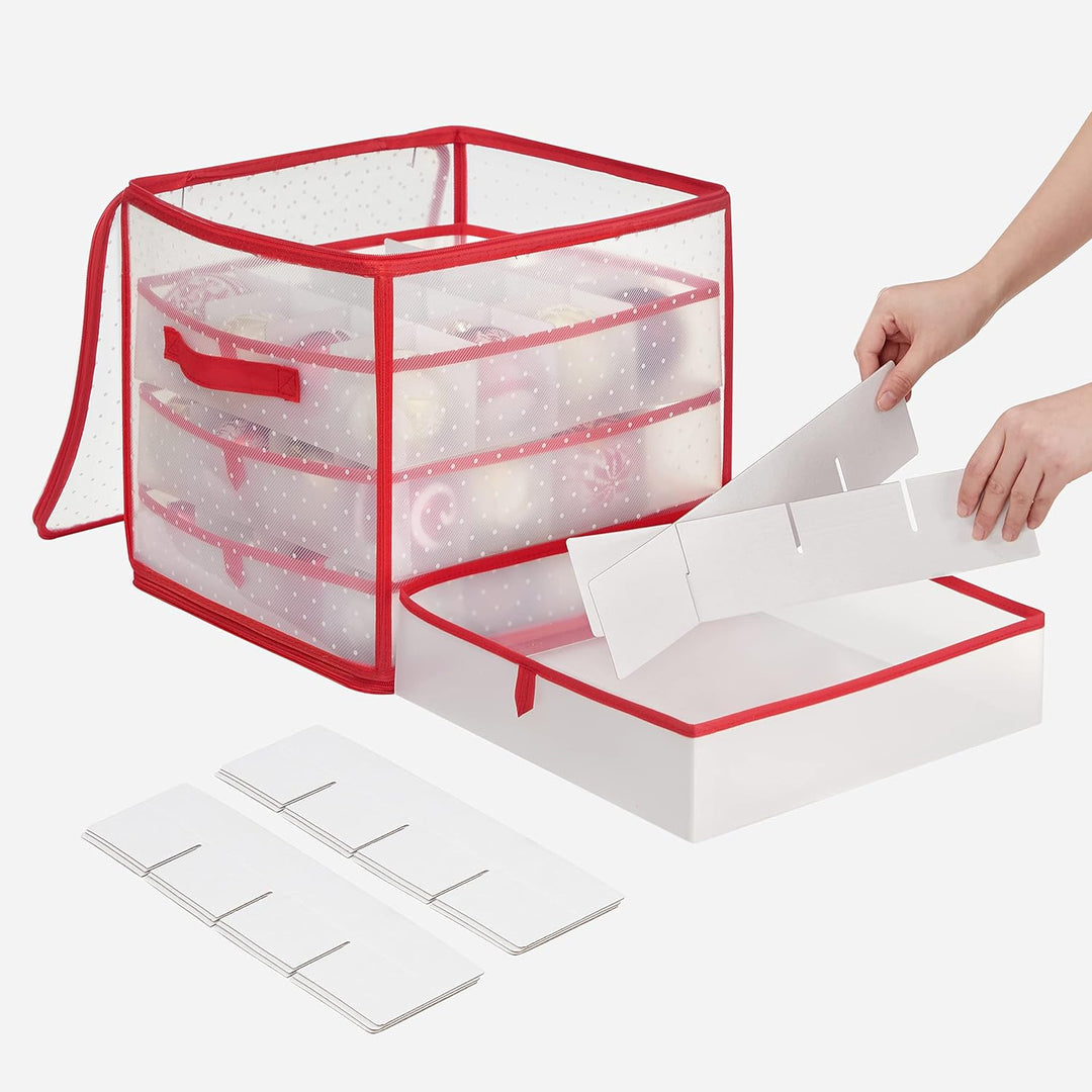 SONGMICS Aufbewahrungsbox für Weihnachtskugeln, 2er Set, Weihnachtskugeln Aufbewahrung, insgesamt 12