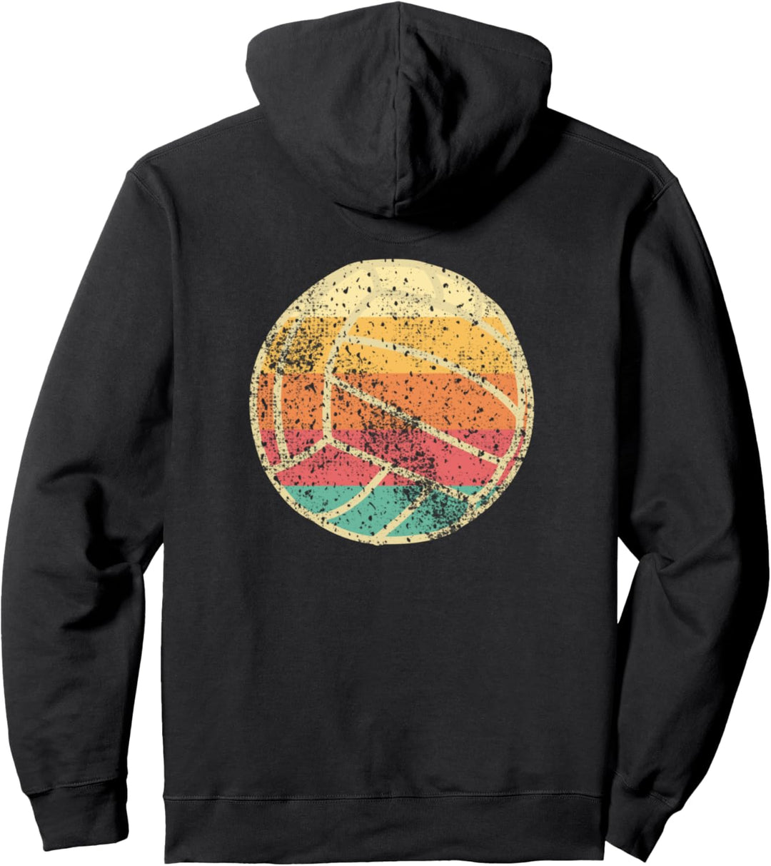 Volleyball Vintage Retro Distressed Beach Sunset Vibe Pullover Hoodie