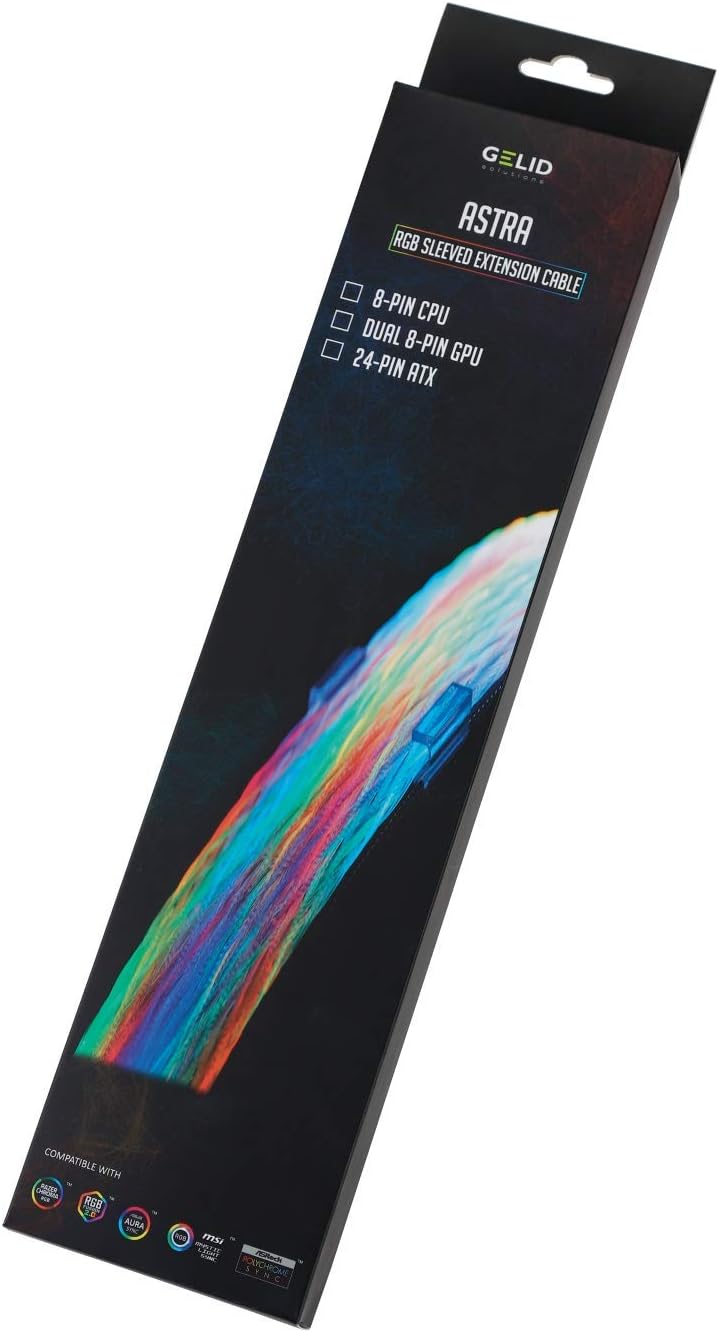 Gelid Solutions Astra RGB 24-Pin - 24 Ultrahelle RGB-LEDs - Doppelseitige RGB-Beleuchtung - ATX-Moth