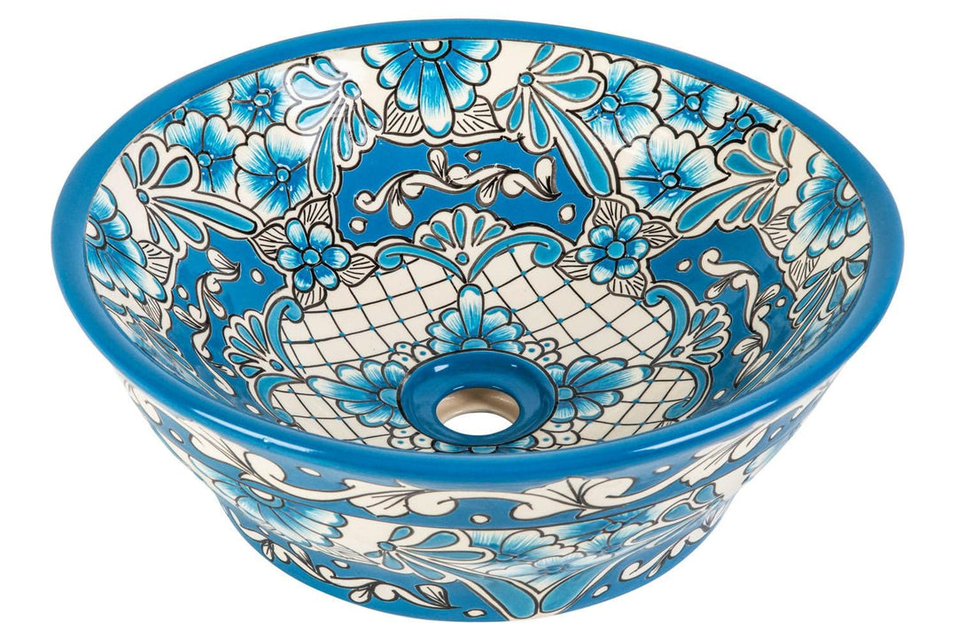Lorena prima - Talavera mexikanisches Waschbecken mit Refief - Cerames | Aufsatzwaschbecken 42,5 x 1