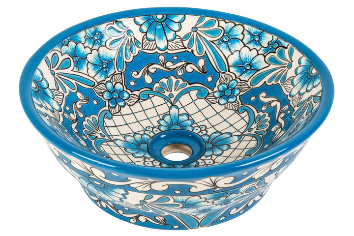 Lorena prima - Talavera mexikanisches Waschbecken mit Refief - Cerames | Aufsatzwaschbecken 42,5 x 1