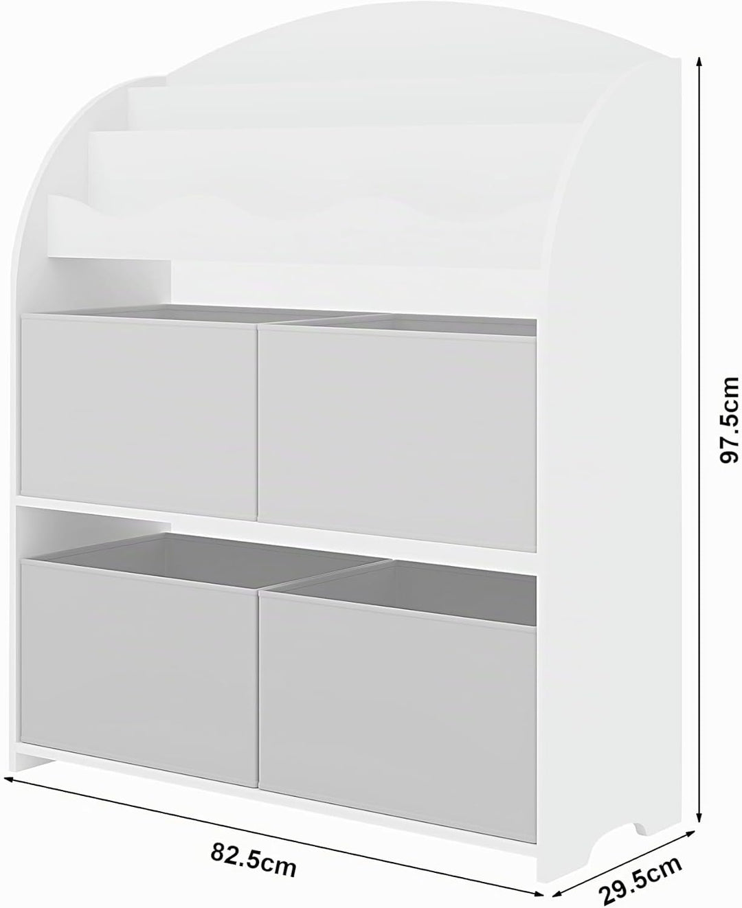 [en.casa] Kinder Bücherregal Orust Kinderregal mit Ozean Motiv Aufbewahrung 97,5 x 82,5 x 29,5 cm Ki