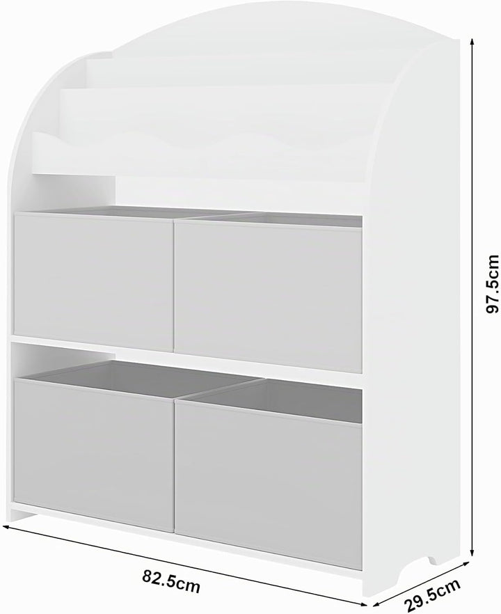 [en.casa] Kinder Bücherregal Orust Kinderregal mit Ozean Motiv Aufbewahrung 97,5 x 82,5 x 29,5 cm Ki