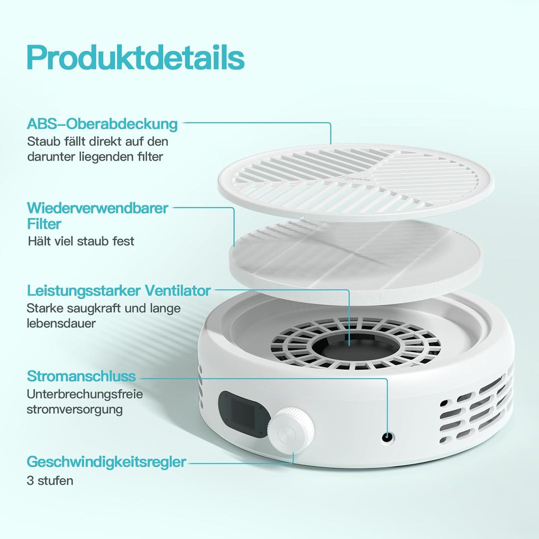 Professioneller Nagelstaubabsauger 120W, 3-Stufig Regelbar, LED-Anzeige, 12.000 U/min, Leistungsstar
