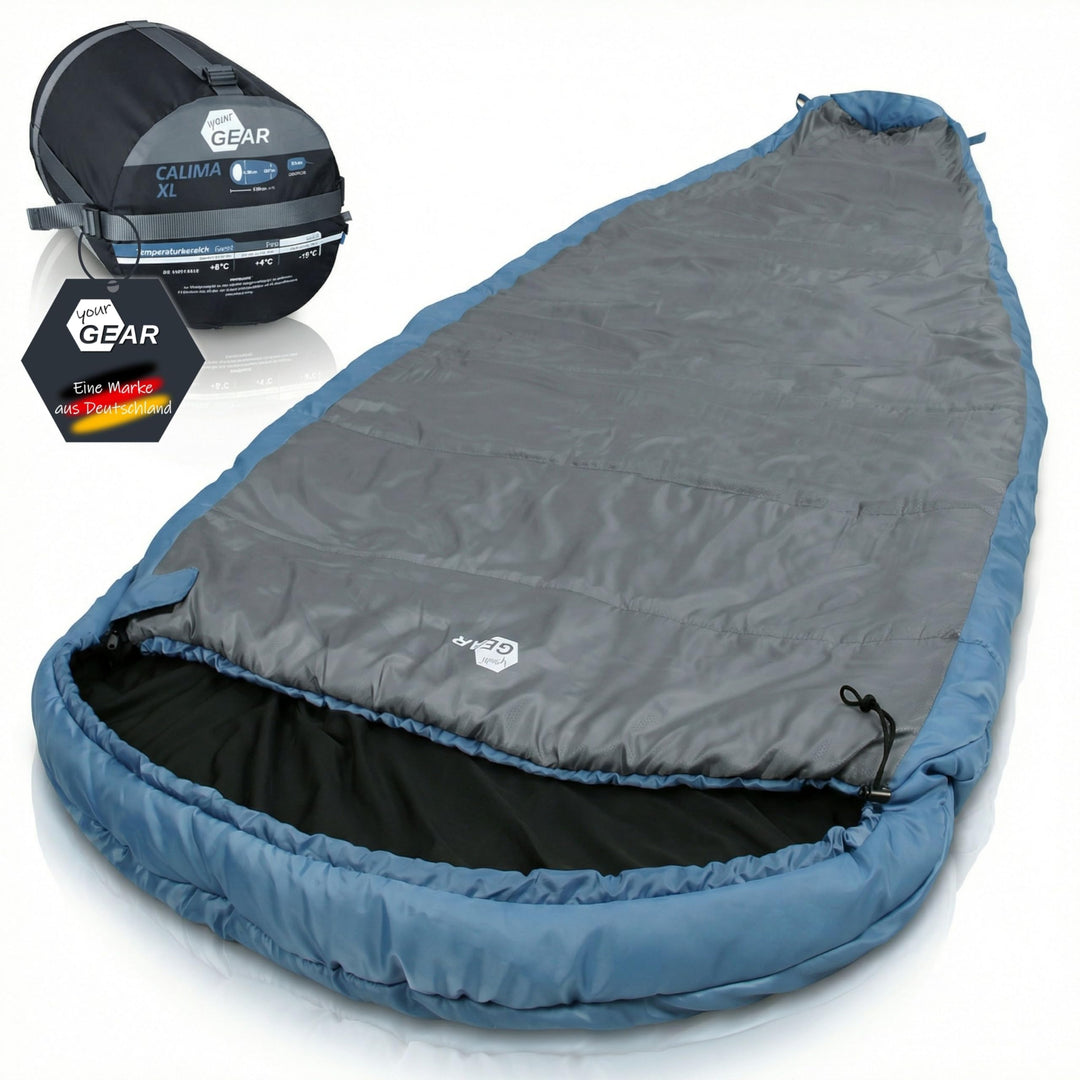 your GEAR Schlafsack Calima XXL - Extra Breiter Eiform Schlafsack 230x110 cm - Viel Platz für Seiten