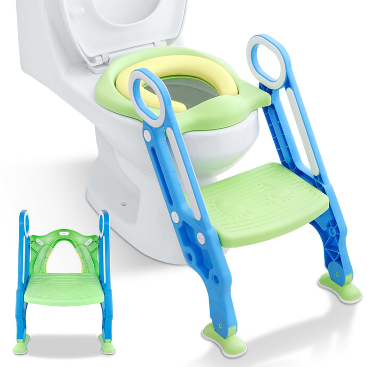 Faltbare Töpfchen Trainer für Kinder Toilettensitze mit Trittschemel Treppen Baby Lerntöpfchen Wc-Si