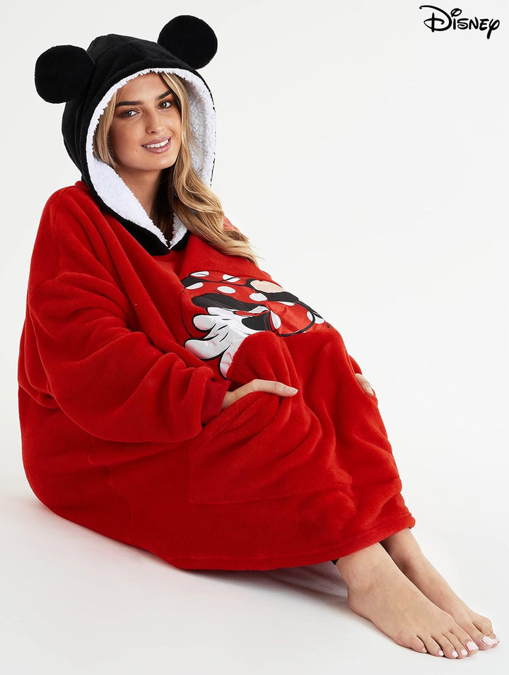 Disney Übergrosse Kapuzenpullover Damen Hoodie Decke Mädchen Teenager Herren Rot, Rot